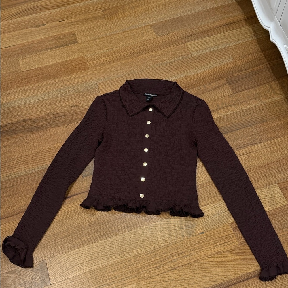 Christian Lacroix Dark Brown (fake button)Button-Up Shirt